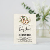  Waterverf Deer Lazing Down Baby shower Briefkaart (Staand voorkant)