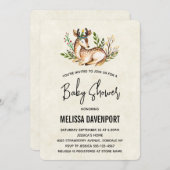 Waterverf Deer Lazing Down Baby shower Kaart (Voorkant / Achterkant)