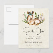 Waterverf Deer Lazing Down Boho Save the Date Uitnodiging Briefkaart (Voorkant / Achterkant)