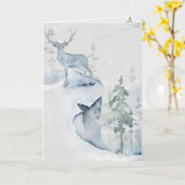 Waterverf Deer op de Cliff Kaart (Gele Bloem)