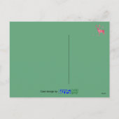 Waterverf Deer, roze oranje groene kerst Feestdagenkaart (Achterkant)