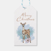 Waterverf Deer verliest vrolijk kerstcadeau Label Cadeaulabel (Voorkant)