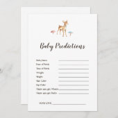 Waterverf Deer White Baby shower Predicted Game (Voorkant / Achterkant)