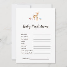 Waterverf Deer White Baby shower Predicted Game