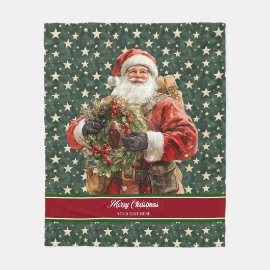 Waterverf Deken met Kerstman (Voorkant)