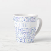 Waterverf Delfts Blauw en Wit Tegel | Monogram Latte Mok (Rechterhoek)