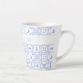 Waterverf Delfts Blauw en Wit Tegel | Monogram Latte Mok (Rechts)