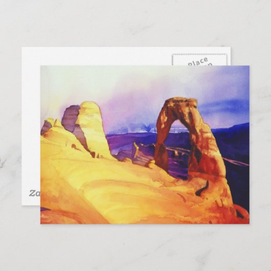 waterverf "Delicate Arch"-woestijnscène Briefkaart (Voorkant / Achterkant)