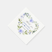 Waterverf Delicate Blauwe Bloemengeboorte Badfeest Servet (Hoek)