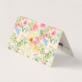 Waterverf delicate bloemen bouquet visitekaartje (Achterkant)