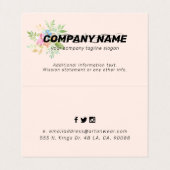 Waterverf delicate bloemen bouquet visitekaartje (Binnenkant ongevouwen)