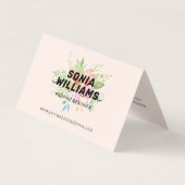 Waterverf delicate bloemen bouquet visitekaartje (Voorkant)