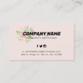 Waterverf delicate bloemen bouquet visitekaartje (Achterkant)