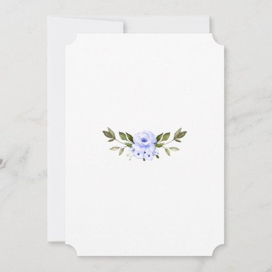 Waterverf Delicate Blue Floral Graduation Party Kaart (Achterkant)