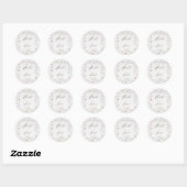 Waterverf Delicate Bruidsboeket Bruiloft Ronde Sticker (Vel)