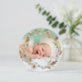 waterverf delicate herfst krans nieuwe baby feestdagenkaart (Staand voorkant)