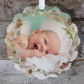 waterverf delicate herfst krans nieuwe baby ornament kaart