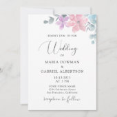 Waterverf delicate pastel botanic Floral bruiloft Kaart (Voorkant)