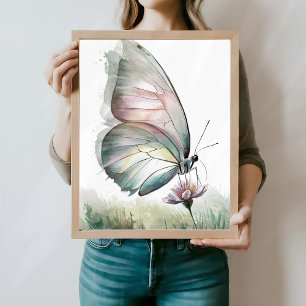 Waterverf delicate vlinder poster