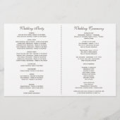 Waterverf Delicate White Flowers Wedding Programme (Achterkant)