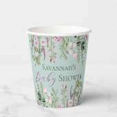 Waterverf Delicate Wildbloemen Bloemen Bloemen Bab Papieren Bekers (Achterkant)