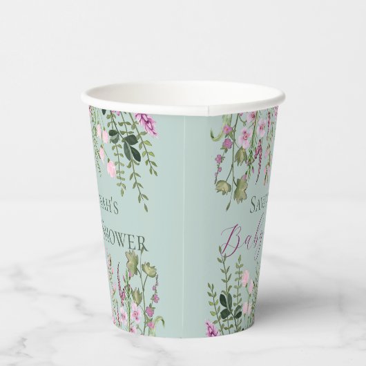 Waterverf Delicate Wildbloemen Bloemen Bloemen Bab Papieren Bekers (Rechts)