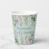 Waterverf Delicate Wildbloemen Bloemen Bloemen Bab Papieren Bekers (Voorkant)