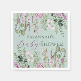 Waterverf Delicate Wildbloemen Bloemen Bloemen Bab Servet