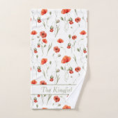 Waterverf delicate wilde papavers bad handdoek (Handdoek)