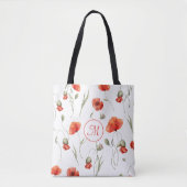 Waterverf delicate wilde papavers tote bag (Voorkant)