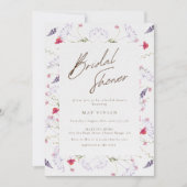 Waterverf Delicate Wildflower Vrijgezellenfeest Kaart (Voorkant)