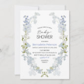 Waterverf Delphinium blauw bloemen baby shower Kaart (Voorkant)
