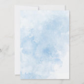 Waterverf Delphinium blauw bloemen baby shower Kaart (Achterkant)