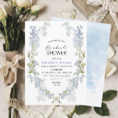 Waterverf Delphinium blauw bloemen Vrijgezellenfee Kaart