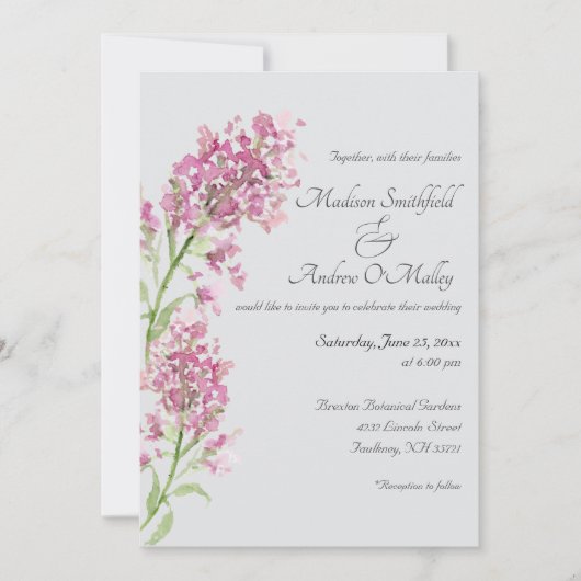 Waterverf Delphinium Floral Kaart (Voorkant)