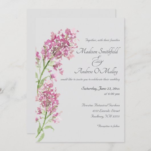 Waterverf Delphinium Floral Kaart (Voorkant / Achterkant)