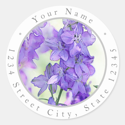 Waterverf Delphiniums Labels (Voorkant)