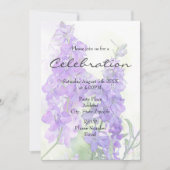 Waterverf Delphiniums Uitnodiging (Voorkant)