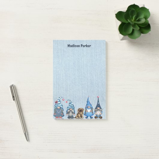 Waterverf Denim Gnomes Post-it® Notes (Kantoor)