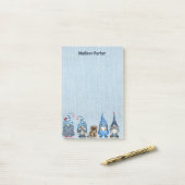 Waterverf Denim Gnomes Post-it® Notes (Op bureau)