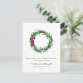 Waterverf Denn en Denneappels Kerstvakantie  Feestdagenkaart (Staand voorkant)