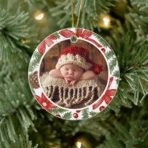 Waterverf Denn Foto Baby's Eerste Kerstmis