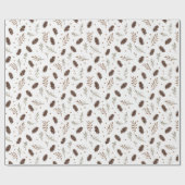 Waterverf dennenappels en takken met bessen cadeaupapier (Vlak)