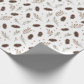 Waterverf dennenappels en takken met bessen cadeaupapier (Hoek)