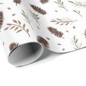 Waterverf dennenappels en takken met bessen cadeaupapier (Rol Hoek)