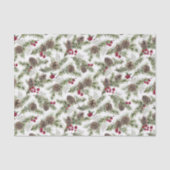 Waterverf dennenappels kerst botanische rustiek tissuepapier (Voorkant)
