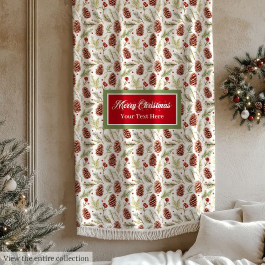 Waterverf dennenappels pastel groen feestdeken fleece deken