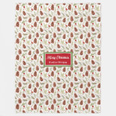 Waterverf dennenappels pastel groen feestdeken fleece deken (Voorkant)