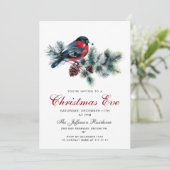 Waterverf dennenappels tak kerstavond feest kaart (Staand voorkant)