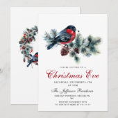 Waterverf dennenappels tak kerstavond feest kaart (Voorkant / Achterkant)